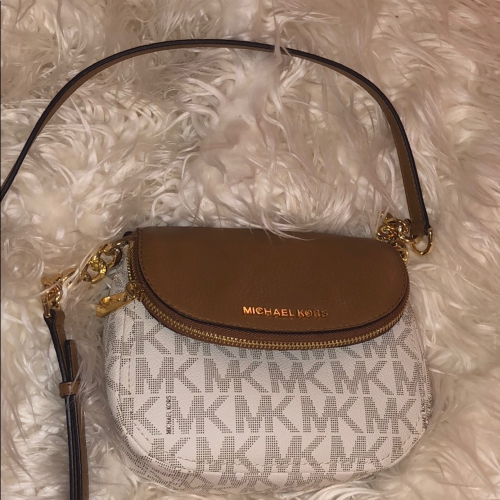 Michael Kors cream logo crossbody bag